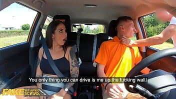 Fake Driving School Spanish Babe Medusa has Lesson Hijacked by FakeTaxi driver